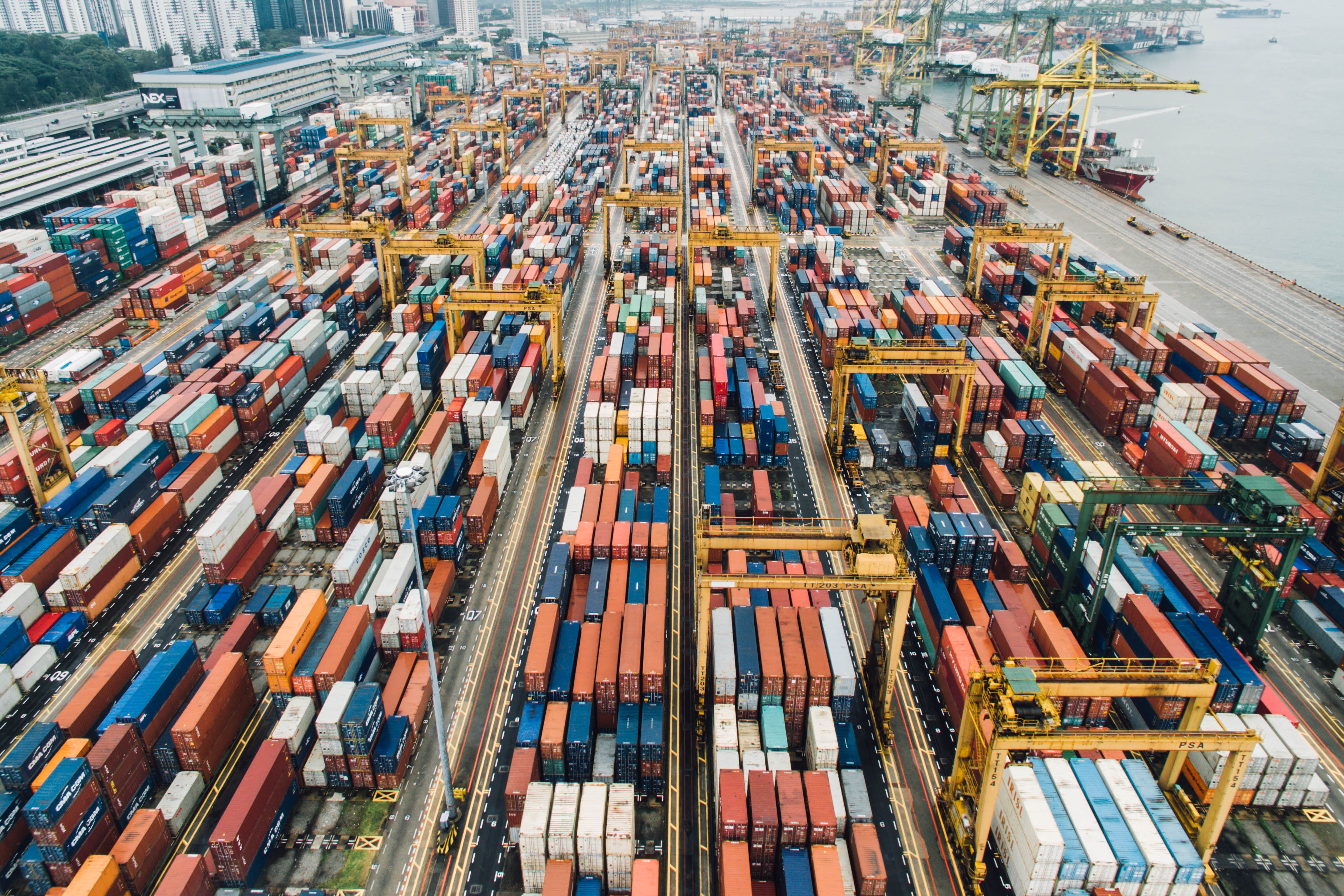 Shipping Containers in Shipping Yard