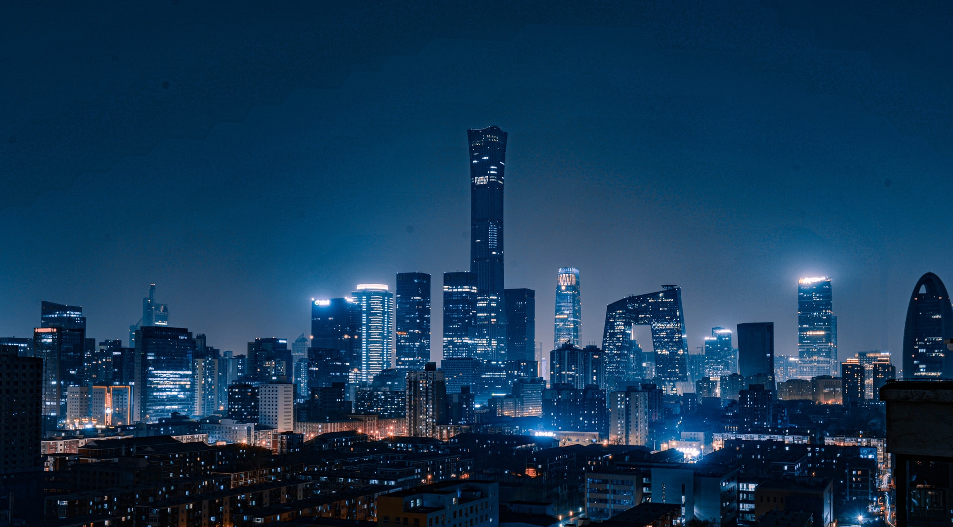 Beijing skyline at night