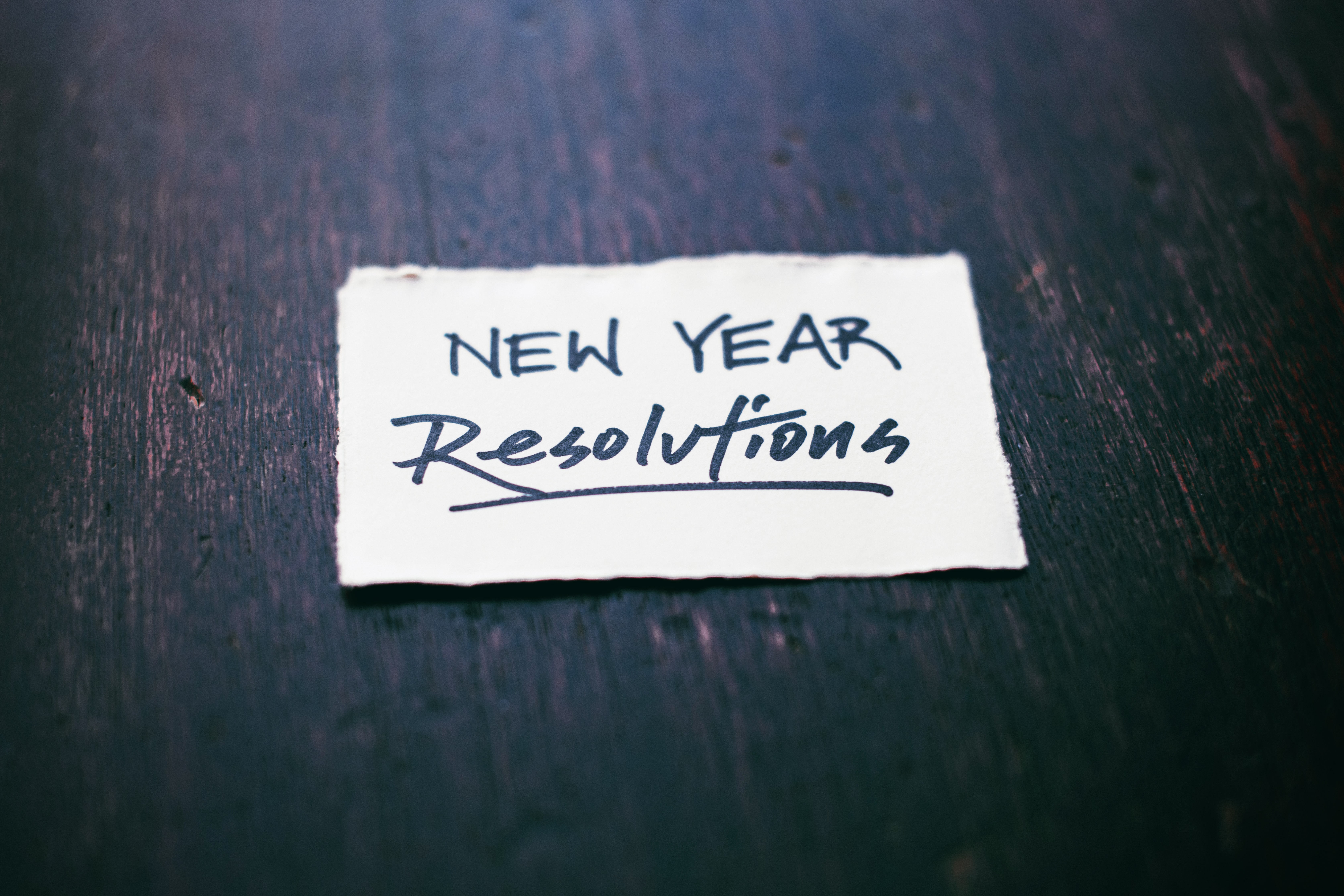 New Year's resolution note